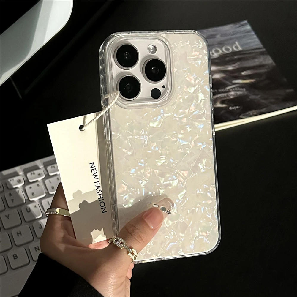 Luxury Aurora Glossy Shell Pattern Shockproof Phone Case