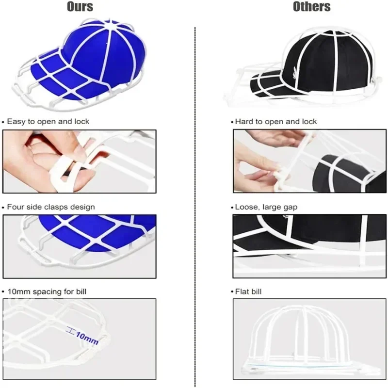 Hot Baseball Cap Washer Fit for Adult/Kid's Hat Washer Frame/Washing Cage Double-deck Hat Cleaners Shaper Protector
