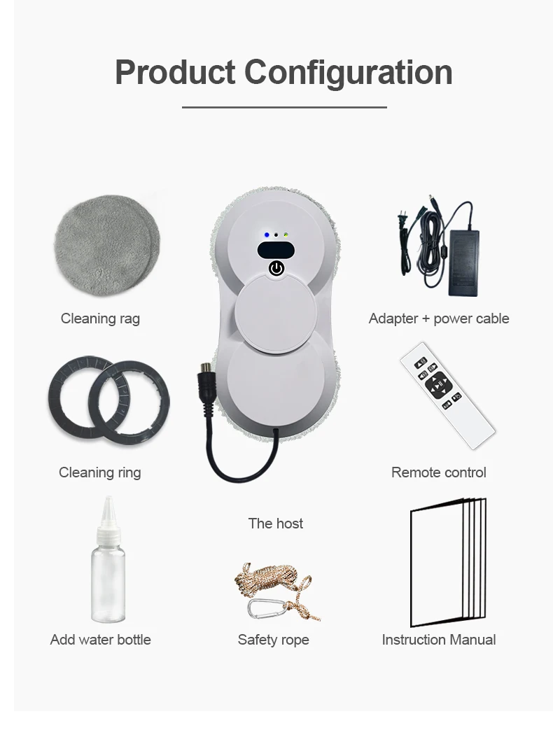 PuRuiKai robot electric automatic window cleaning Robotic vacuum cleaner, with remote control, two-way automatic spray 6