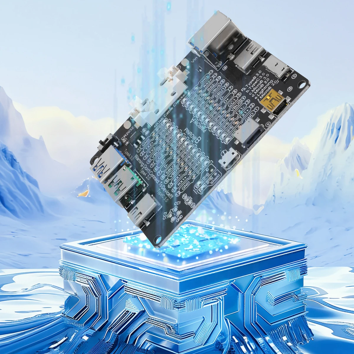 Type-C Micro-B Type-B Data Cable Detection Board USB Cable Tester Short Circuit On-Off Switching For iOS Android Test Board Tool