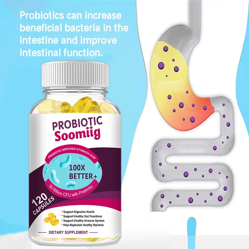 

Probiotic Supplements, 100 Billion CFU, Healthy Digestive and Immune Systems. Contains Organic Prebiotics