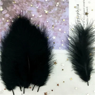 Turkey Marabou Feathers for DIY Jewelry and Craft Decor, 50pcs, 4-6 Inches