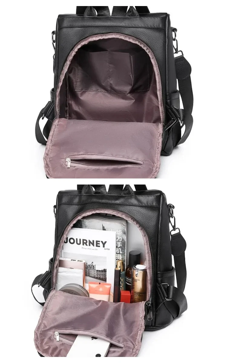 Luxury Designer Women's Trend Travel Backpack New Women's High Quality Soft Leather Backpack Youth Fashion Waterproof Backpack