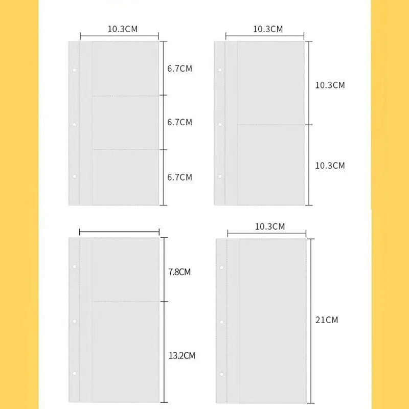 3/5 Inch Transparent Loose Leaf Binder 3 Hole Notebook Inner Core Cover Card Folder Planner Diary Book Office Stationery Supplie