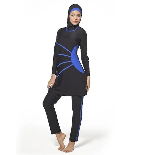 Adasea 0385 Black-Blue Full Lycral Hijab swimsuit muslim swimwear black swimsuit full burkini bourkini modest swimsuit hijab black modest bathing suit ladies islam long sleeve