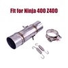51mm Connect Pipe Ninja 400 Slip-on Exhuast Middle Link Pipe Escape Muffler Adapter for Kawasaki Z400 2018 2019 2020 2021