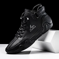 New Handmade Men Boots Design Sneakers Man Outdoor Casual Leather Men Sneakers Ankle Boots Trekking Fall Breathable Hot Sale - Image 3
