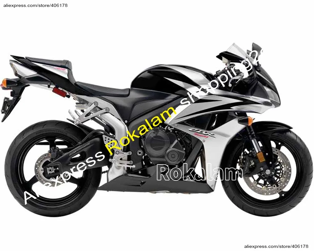 

Для Honda CBR600RR F5 07 08 CBR 600RR 2007 2008 серебристый цвет, черный цвет, фотография (литьё под давлением)
