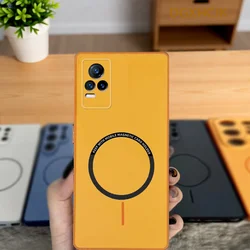 Shockproof Magnetic Hard Silicone Back Cover - Colorful Protective Case for Vivo V20 2021 (XCK orange)