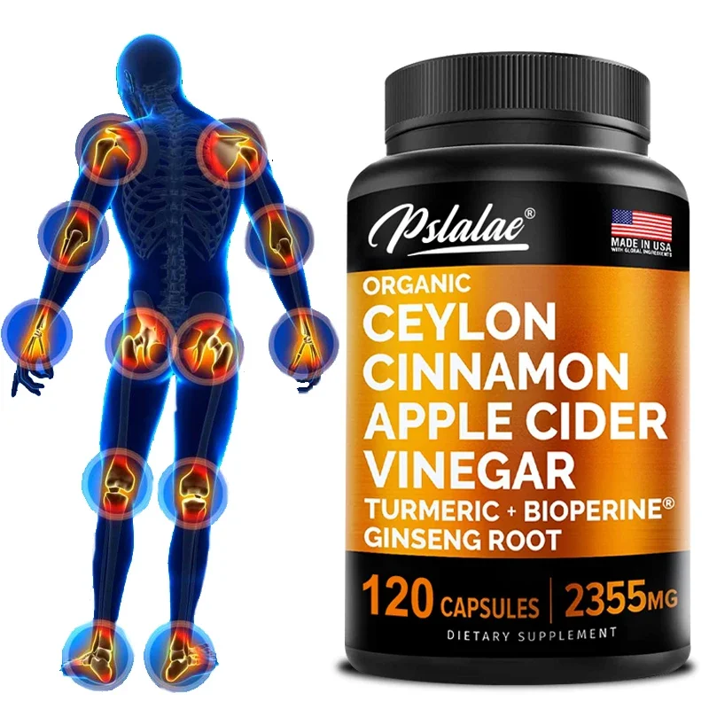 

Authentic 5-in-1 Ceylon Cinnamon Capsules 2355 Mg with Apple Cider Vinegar, Turmeric & Siberian Ginseng, Piperine Cinnamon