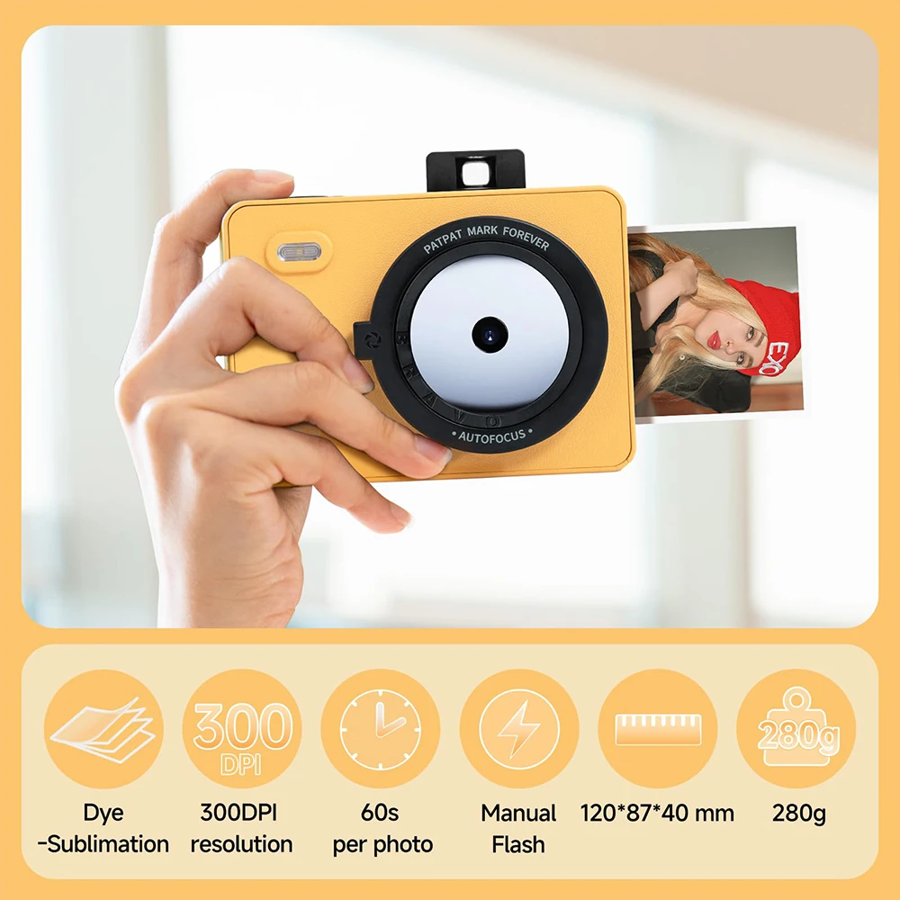 HPRT Z5S 휴대용 컬러 포토 프린터 300DPI 즉석 인쇄 카메라 모바일 무선 블루투스 사진 즉석 인쇄 여행용