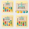 Montessori Wooden Educational Logic Game for Kids Color Matching Slide Puzzle Sensory Educational Toys Gifts for Toddlers 5