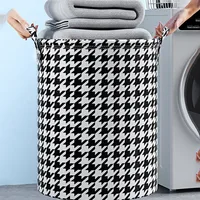 New Print Laundry Basket Portable Foldable Home Laundry Storage Bag Cotton Linen Hamper For Kids Toys Dirty Clothes Basket 2