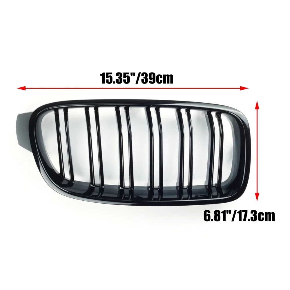 Gloss Black Kidney Grill Angled