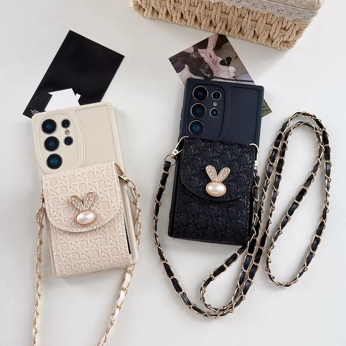Luxury Chain Wallet Phone Case with Multi-Card Slots and Soft Cover