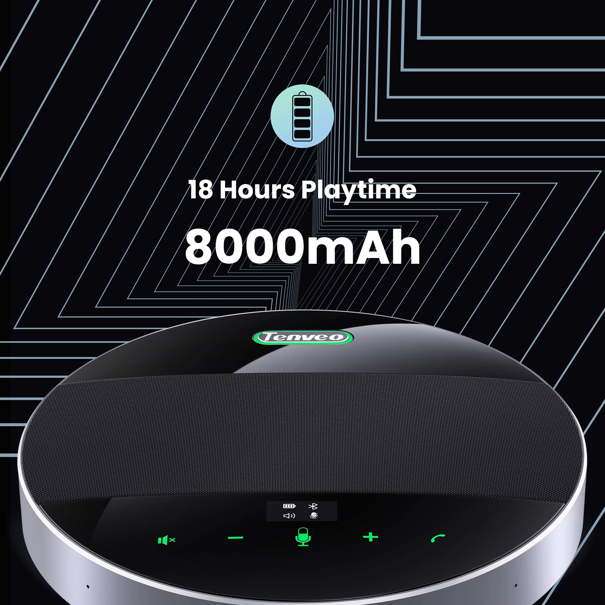 Bluetooth Speakerphone-Tenveo M5BEX with Daisy Chain Cable, Computer Speakers with Microphone VoiceIA Noise Cancelling