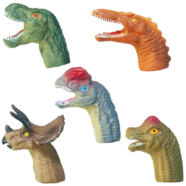5pcs Mini Cartoon Realistic Dragon Dinosaur Finger Puppets Set Role Playing Toy Kids Tell Story Prop for Children 3