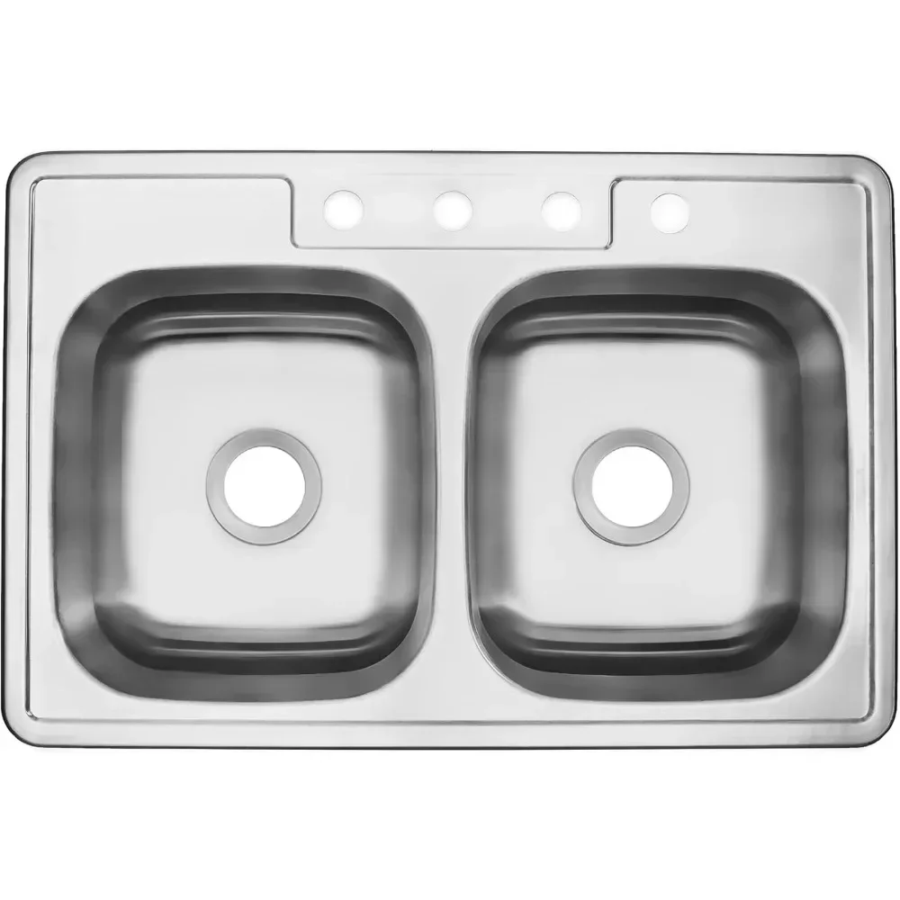 Kitchen Sink Stainless Steel Drop In Top Mount,Self Rimming 5