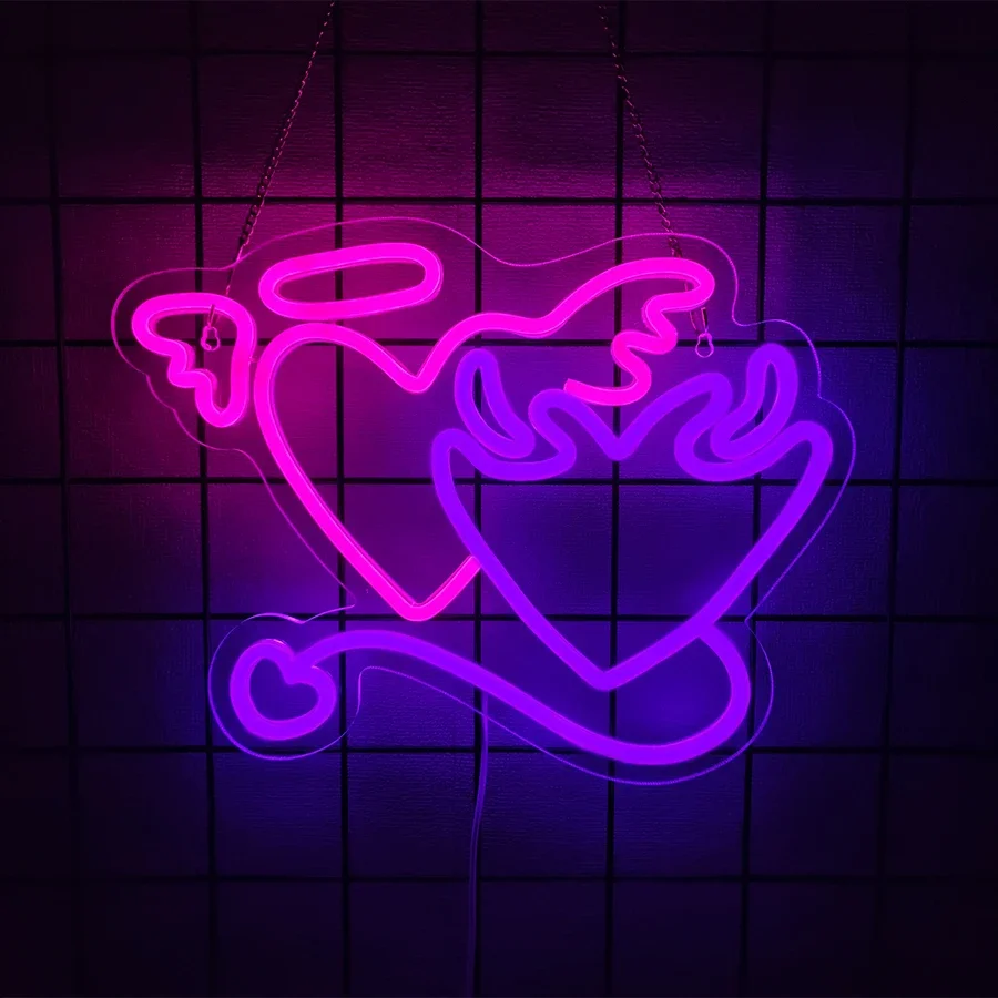 Neon LED Demon Mask Sign for Home Decor and Party Decoration