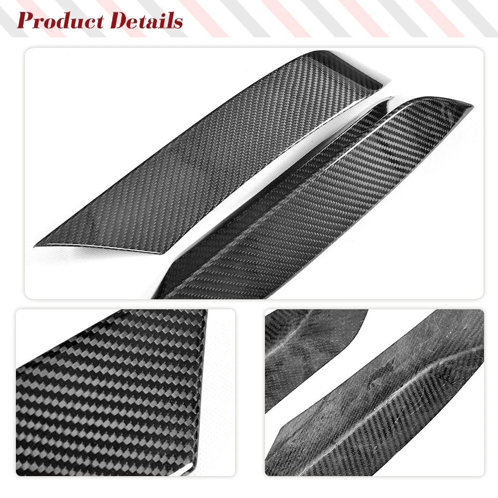 Carbon Fiber Front Bumper Fog Lights Corner Splitters Covers Trim for BMW F80 M3 F82 F83 M4 4 Door 2 Door 2014 -
