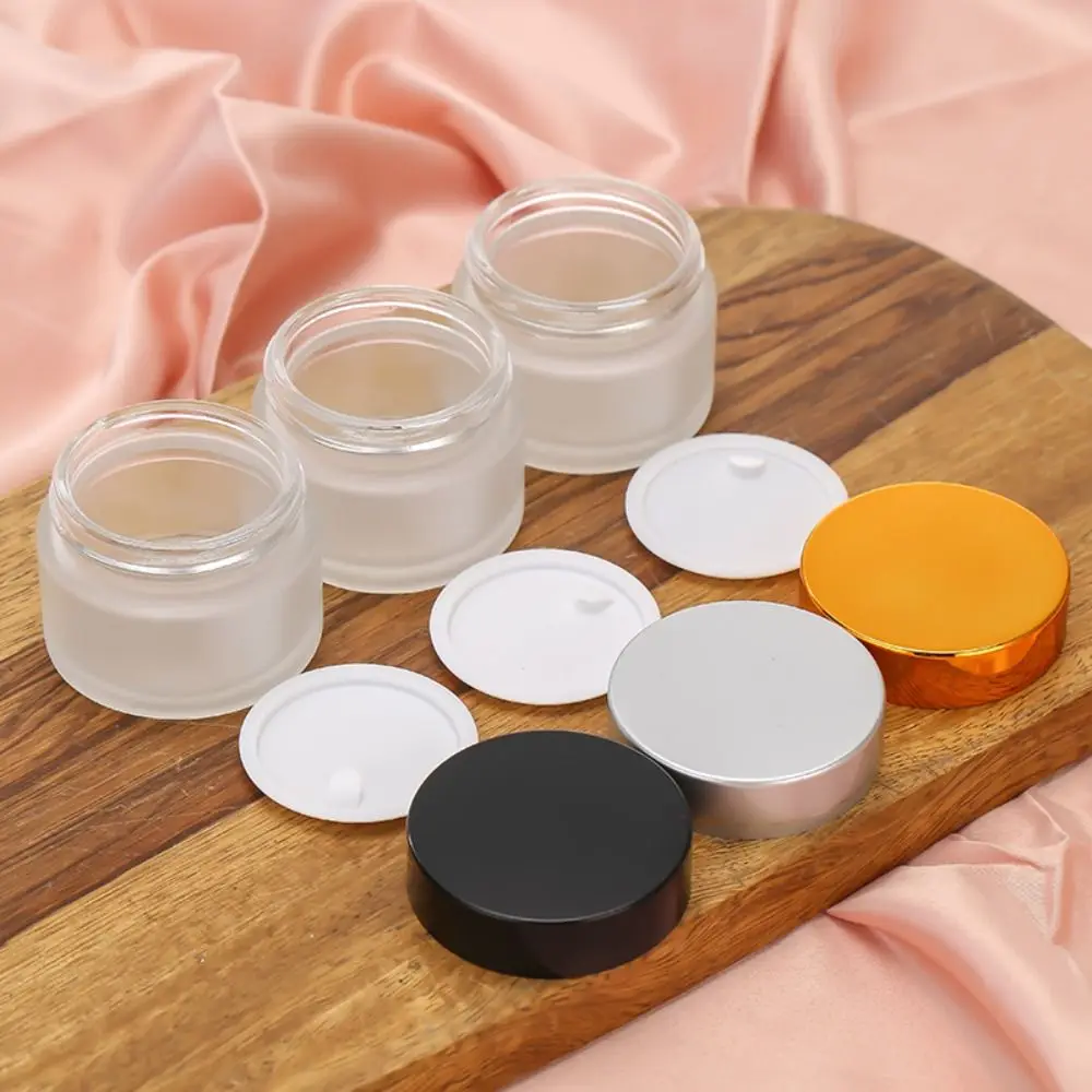 

5/10/15/20/30/50g Portable Travel Frosted Glass Jar Cream Face Refillable Empty Bottle Lotion Vial Sample Pot Cosmetic Container