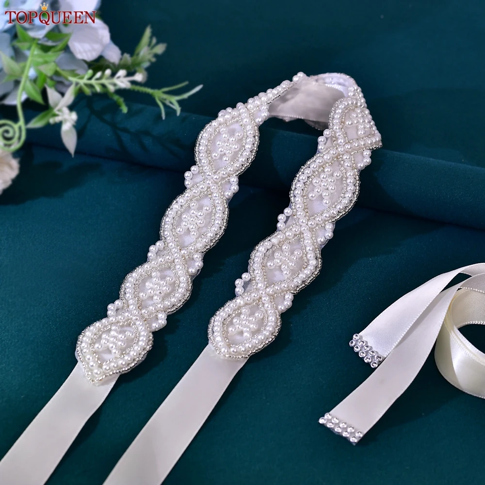 TOPQUEEN Handmade Belts for Wedding Dress Pearls Decoration Women Bridal  Female Formal Evening Party Gown Ribbon Sashes S353A - AliExpress 320