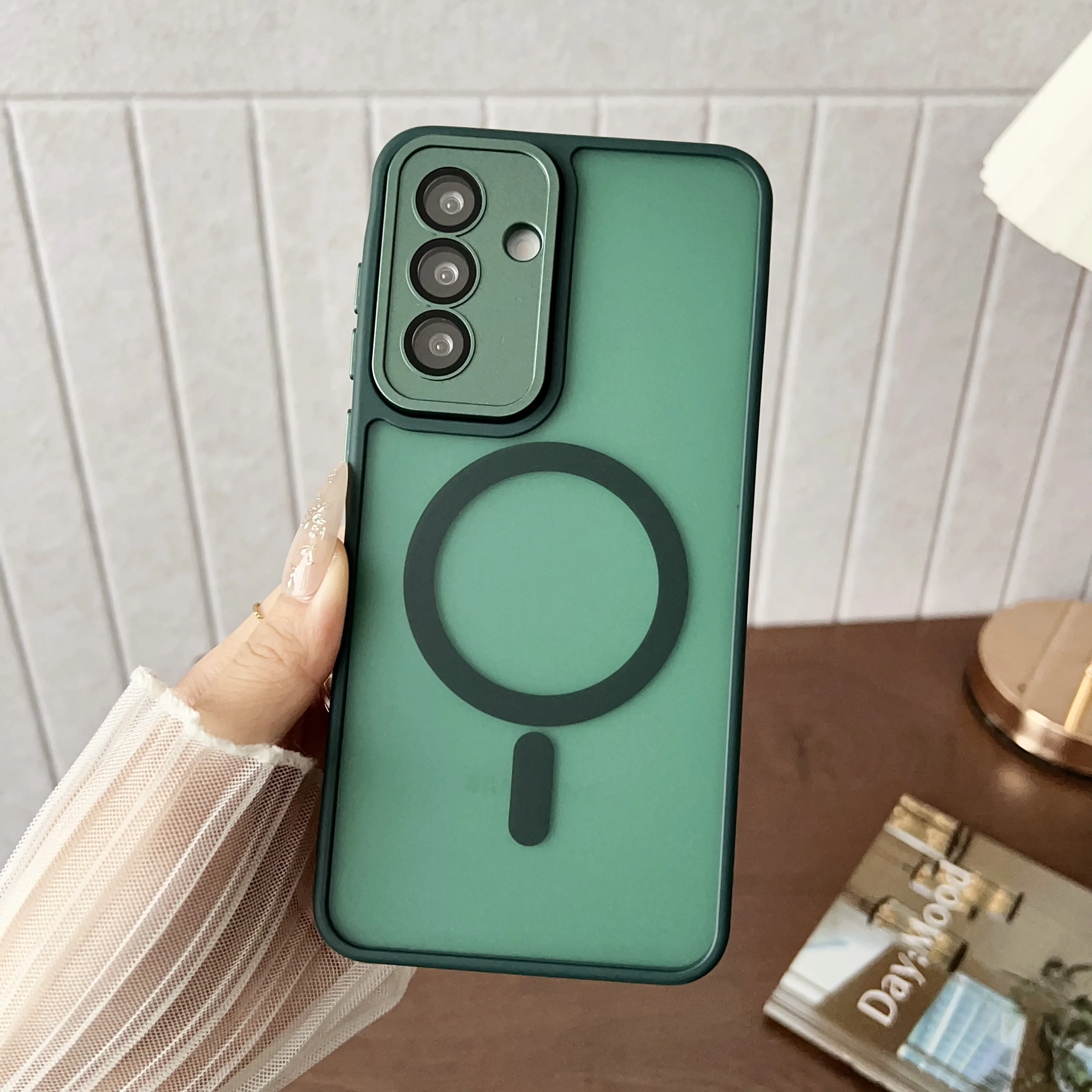 Luxury Matte Magnetic Wireless Charging Case with MagSafe-Compatible Hard Cover