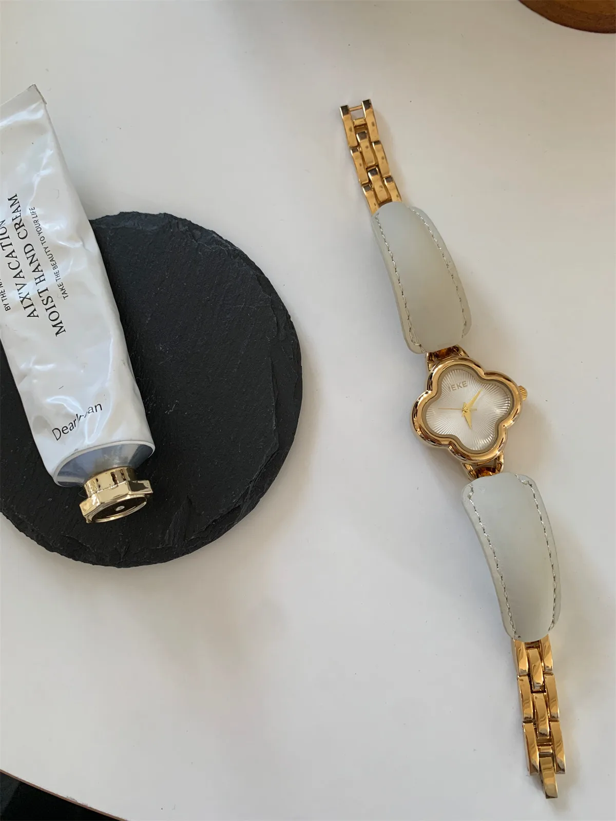 Reloj de Cuarzo para Mujer, Esfera Dorada y Plateada, Acero Inoxidable, Reloj de Pulsera para Dama, Estilo Sencillo