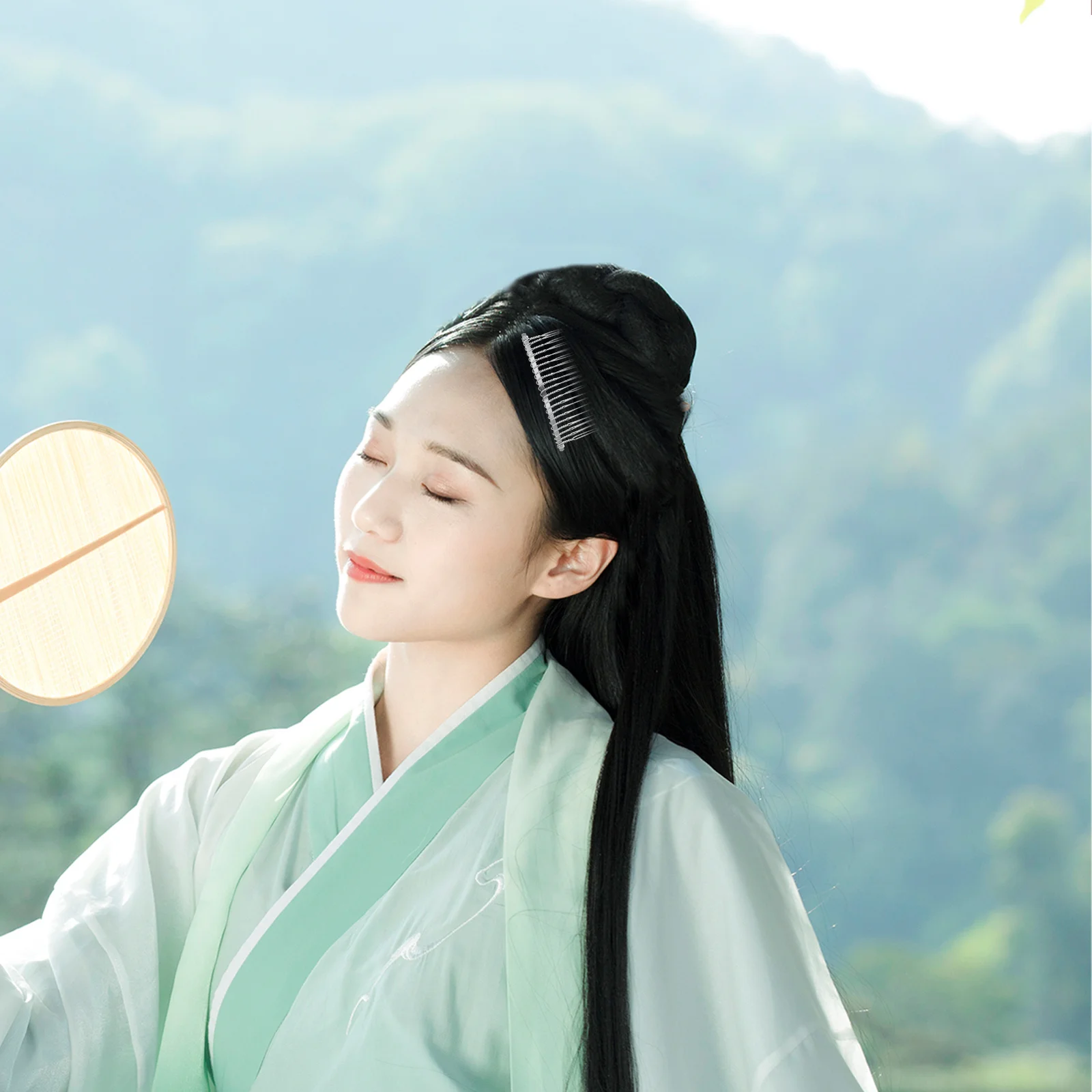 10개 헤어 후프 인서트 빗 금속 여성 헤드드레스 우아한 웨딩 파티용 철사 클립 (20K 화이트)