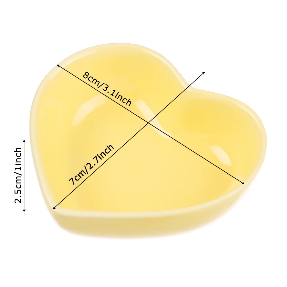 Mini Heart Ceramic Dish Seasoning Dipping Bowl Love Ceramic Dish Colorful Trinket Platos Sauce Tableware for Kitchen sauce dishes seasoning dishes