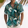 Plant Printed Men's Hawaiian Beach Shirts Summer Casual Short Sleeve Lapel Shirts Holiday Shirts For Men Large Size Men Clothing 5