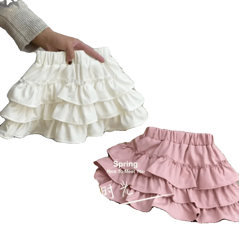 Children Skirts Baby Girls Layers Cake Skirts With Safe Shorts Summer