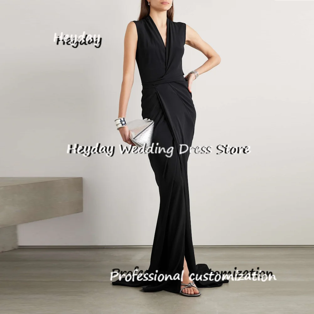 

Heyday Chiffon V-Neck Mermaid Court Train Dress Classics Draped Formal Occasion Evening Party Pretty Dresses Heyday 2024