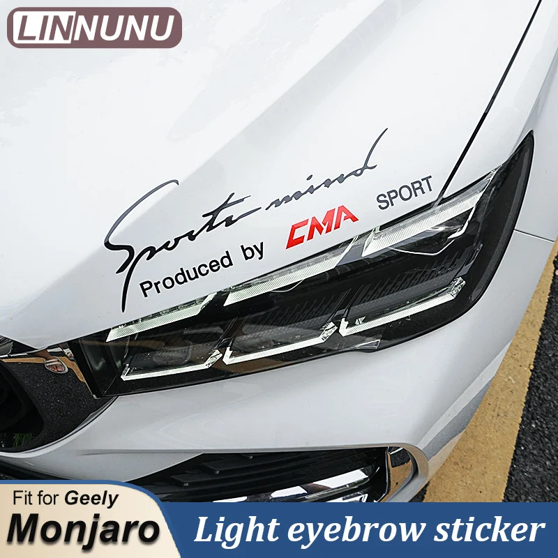 

LINNUNU Car Light Eyebrow Sticker Auto FrontCover DecalsCar DIY Lamp Eyebrow Stickers Fit for Geely MonjaroManjaro StarrayBoyueL