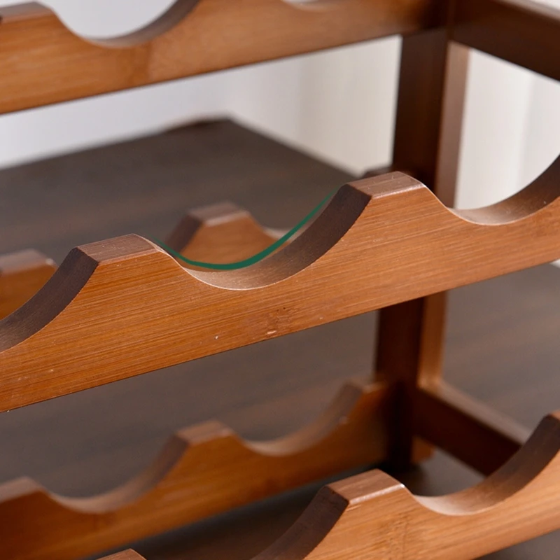 Wood Wine Rack Standing Bottle Holder Cabinet Shelf 2 Tiers 3 Tiers Wine Storage Rack Counter Top for Home