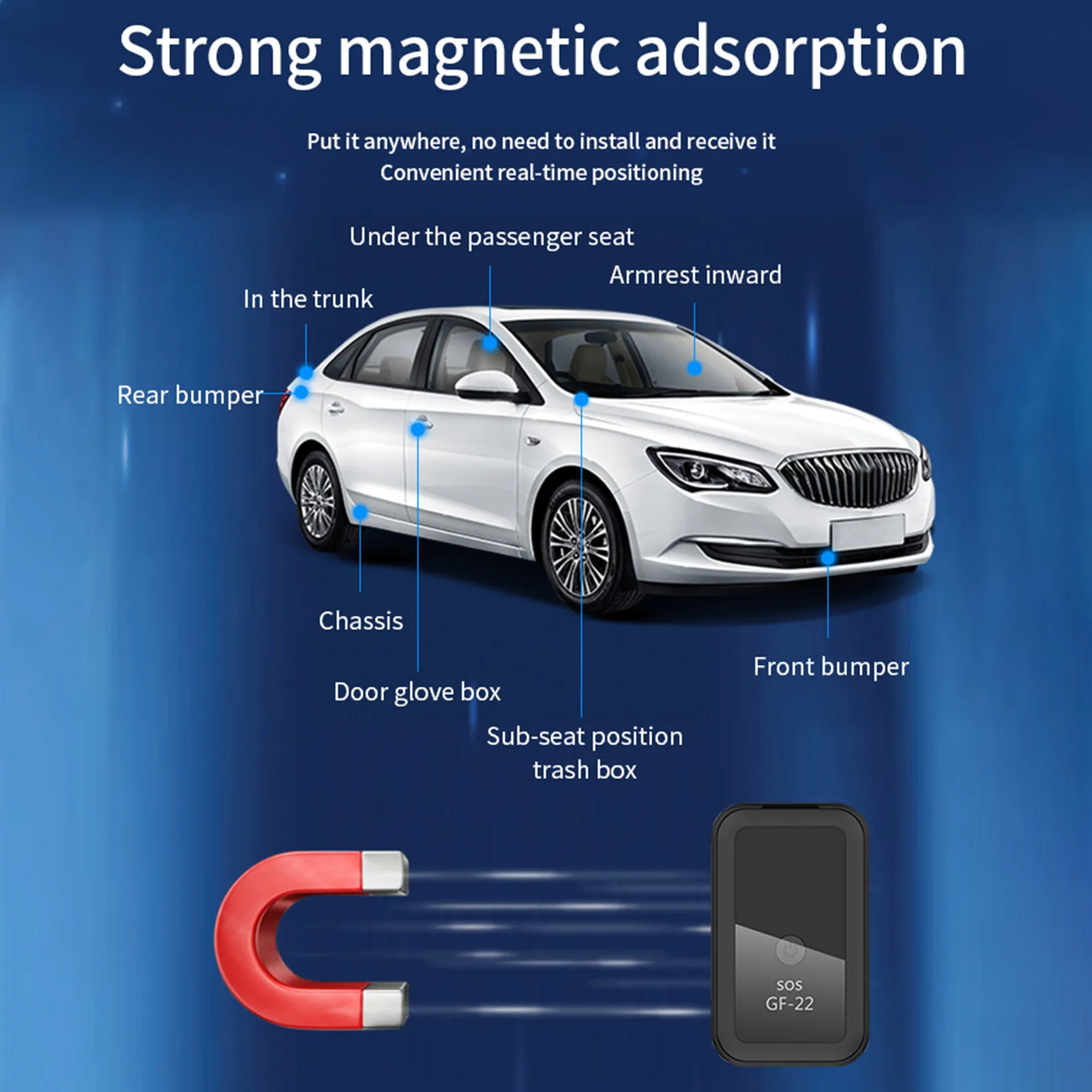 GF-22 GPS 로케이터, 무선 지능형 정밀 위치, 자동차 오토바이 도난 방지 추적기