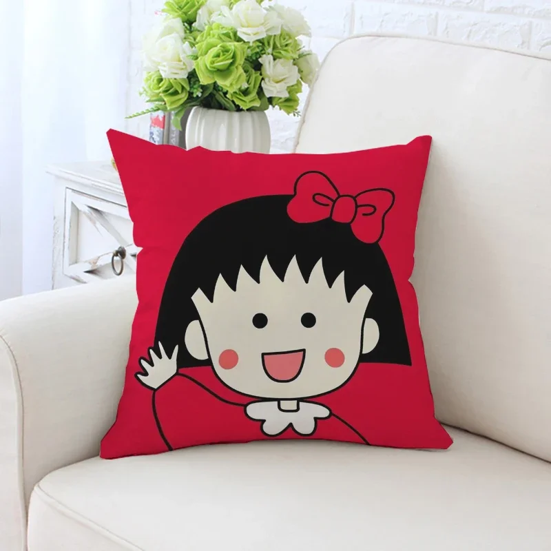 40x40 см наволочка Chibi Maruko-chans аниме принт Диван Подушка Чехол для детской комнаты изголовье подушки 50x50