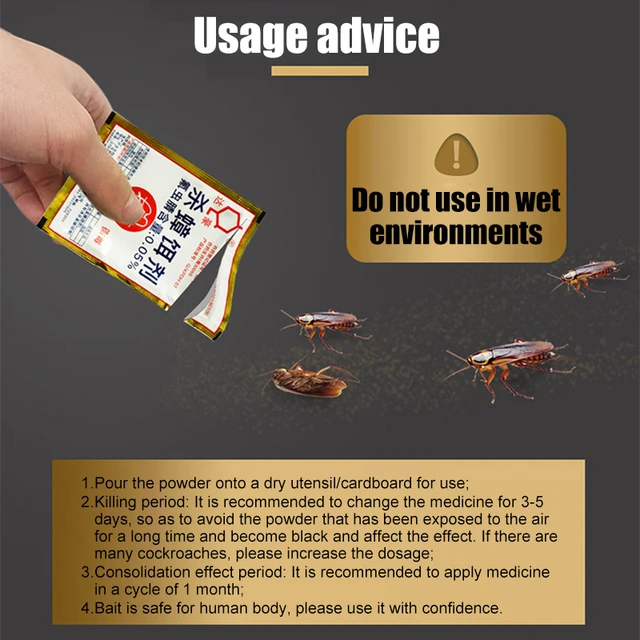 100Db Csótány Megöli A Csali Por Hatékony Csótány-Vezérlő Konyha És Az Otthoni Kártevő Visszataszító Kocka-Ellenes Gyógyszer - Image 5