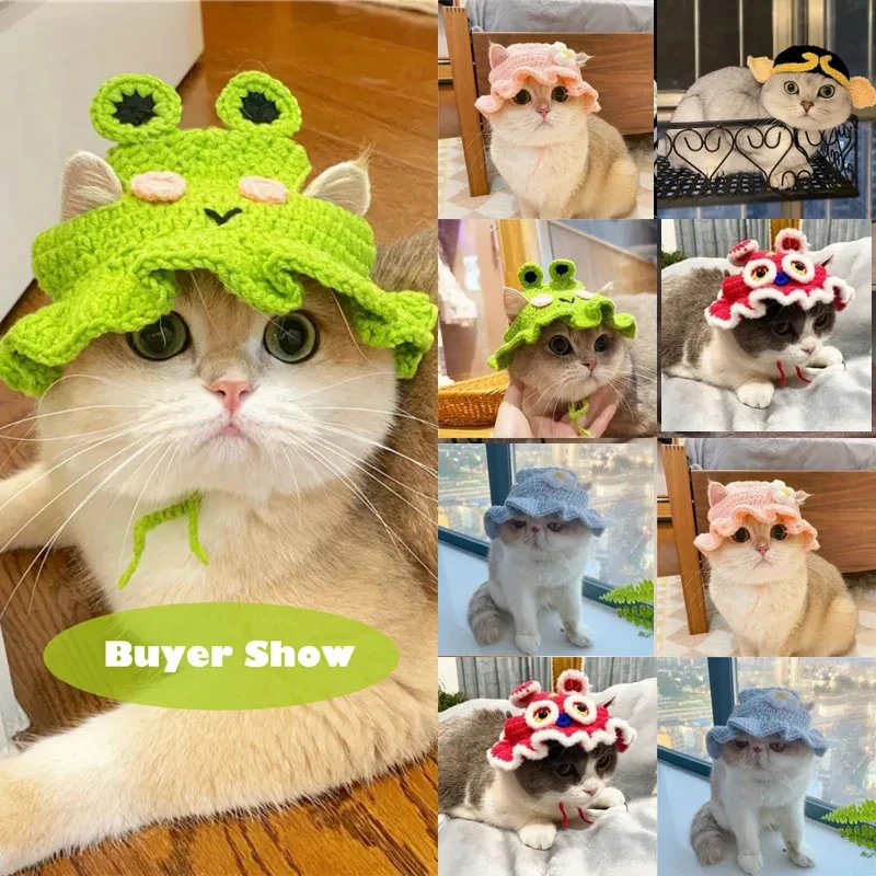 Chapéu bonito para gato desenho dos desenhos animados vestir-se traje  animal de estimação boné manter quente headwear cosplay acessórios para  gatos cães pequenos y5gb - AliExpress