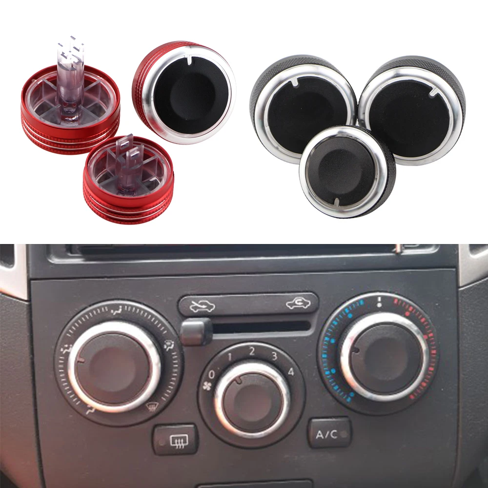 Air Conditioning Knob 3pcs for Nissan Tiida NV200 Livina 2004-2010 Geniss Sylphy 2012