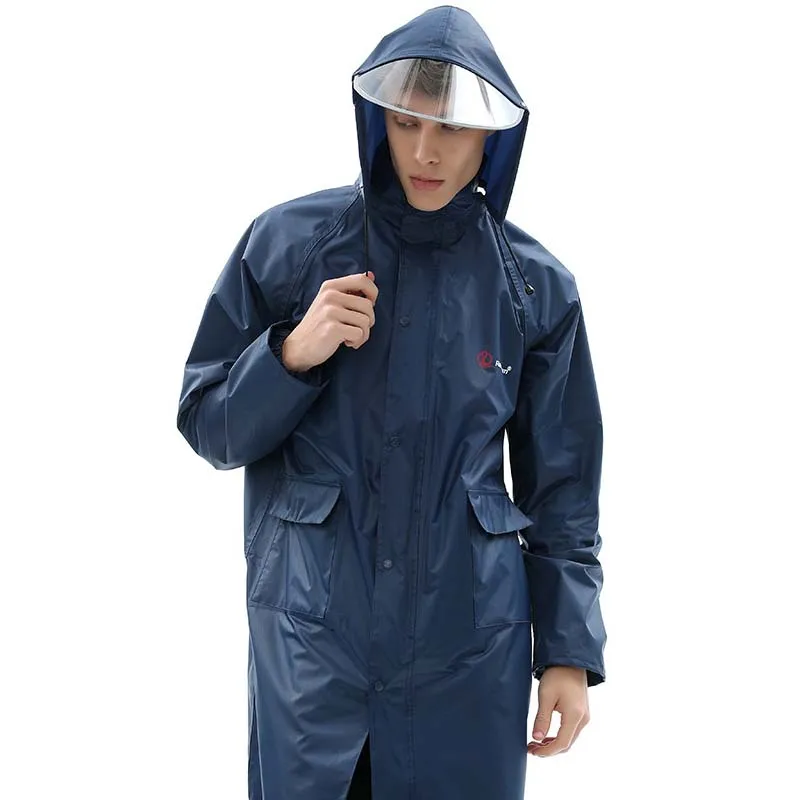 Oligwaterproof-Imperméable Long à Capuche, Coupe-Vent à la Mode, pour le Travail en Plein Air, la Randonnée, le Cyclisme, la Pêche, 550