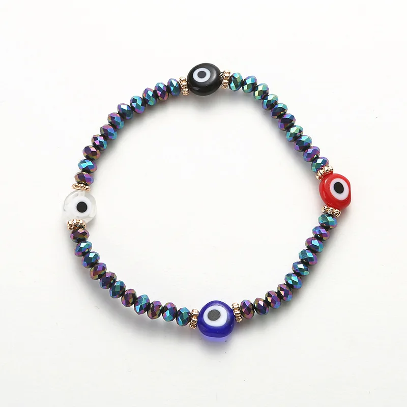 Turkish Eye Bracelet Red Blue Evil Eyes Handmade Color Crystal Bracelets for Women Men Bracelet Jewelry