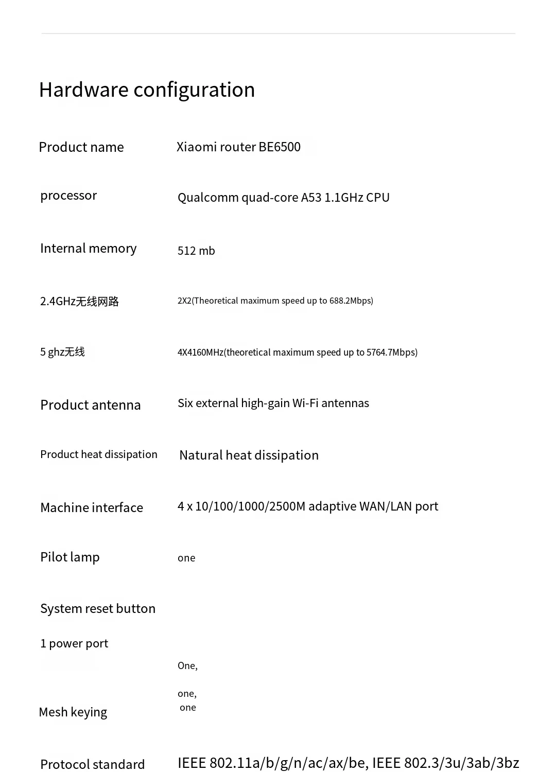 Router Xiaomi Mijia BE6500 WiFi 7 6500M con Puerto de Red Completo de 2.5G, Procesador Qualcomm de 4 Núcleos, Conexión I