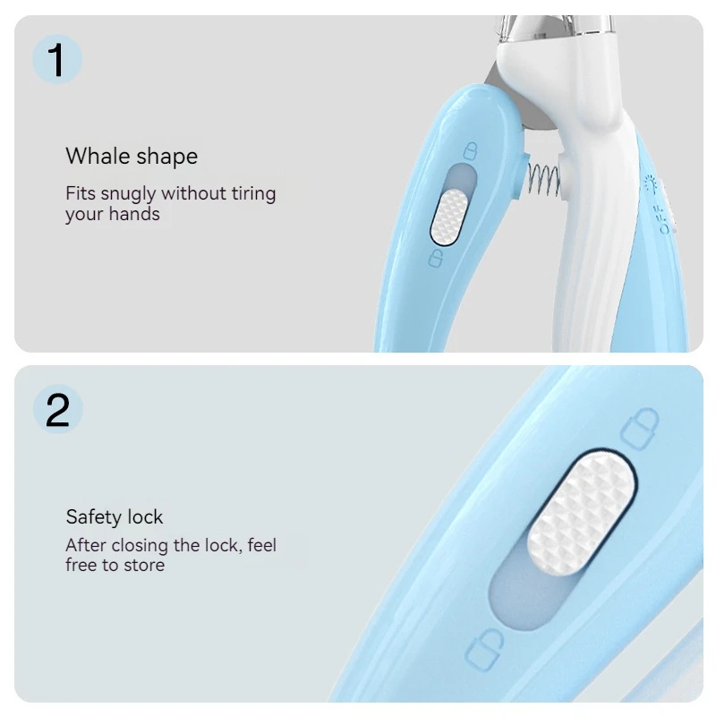 Pet Nail Clipper Pet Nail Scissors Professional Dog Nail Clippers With Led Light Pet Nail Clippers for Cats Dogs Splash-Proof Pet Cat Claw Scissors Dog Cutter