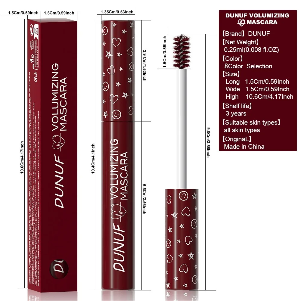 Description Picture 3 of itemColorful Eyelash Mascara 5D Silk Fiber Volume Curling Lengthening EyeLashes Extension Purple Blue White Waterproof Eye Makeup