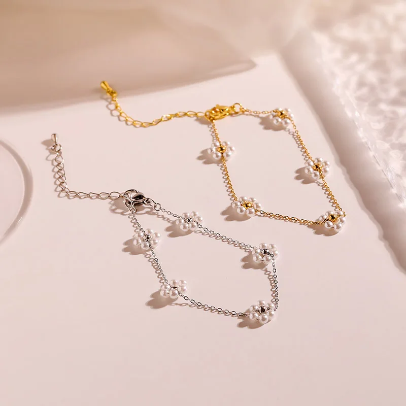 Bracciale Di Perle Donna In Acciaio Inossidabile Dorato - 2 Pezzi, Con Perline Heishi Colorate E Chiusura Elastica - 2