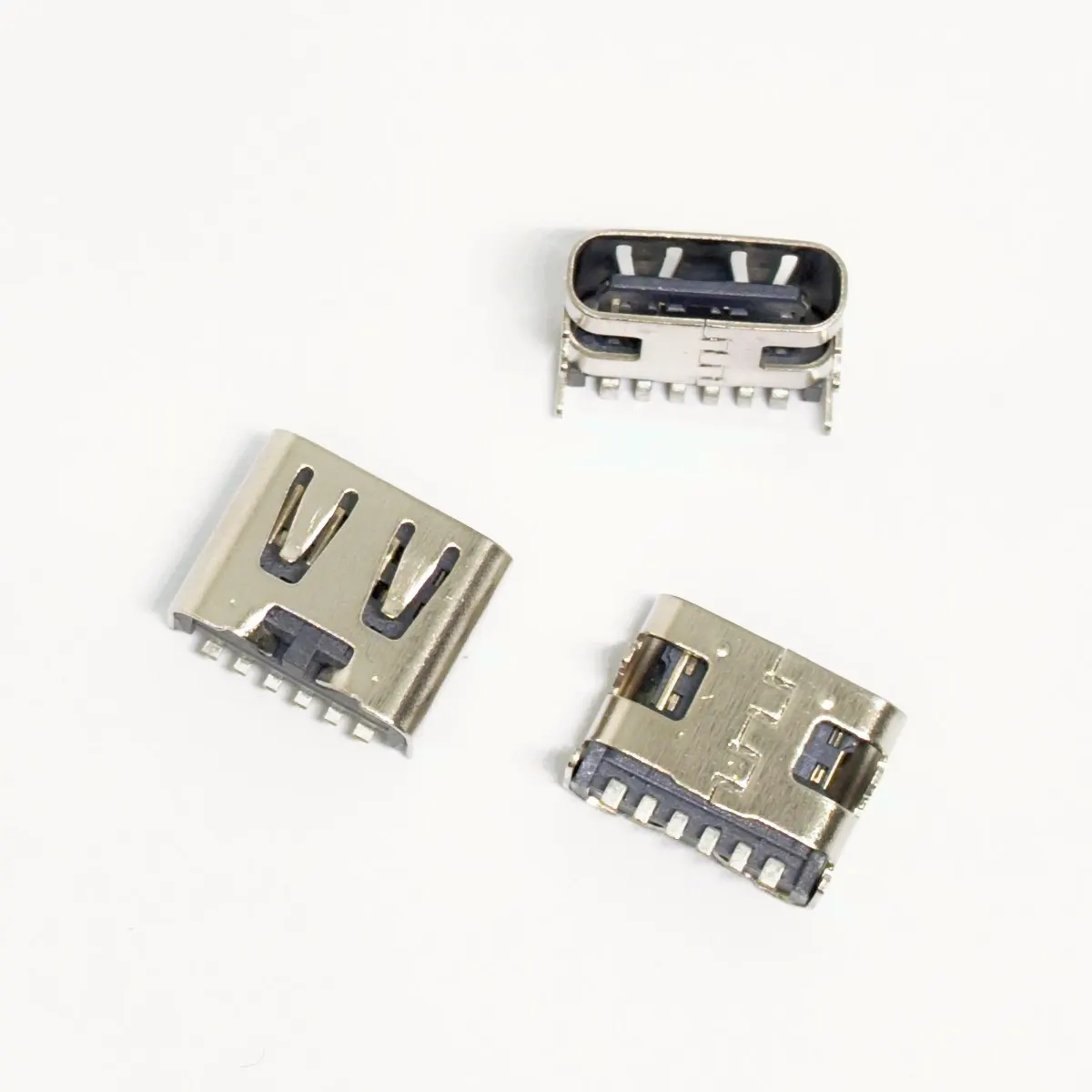 10-100 peças smt usb 3.1 tipo-c conector fêmea de 6 pinos porta de carregamento tomada de quatro pés