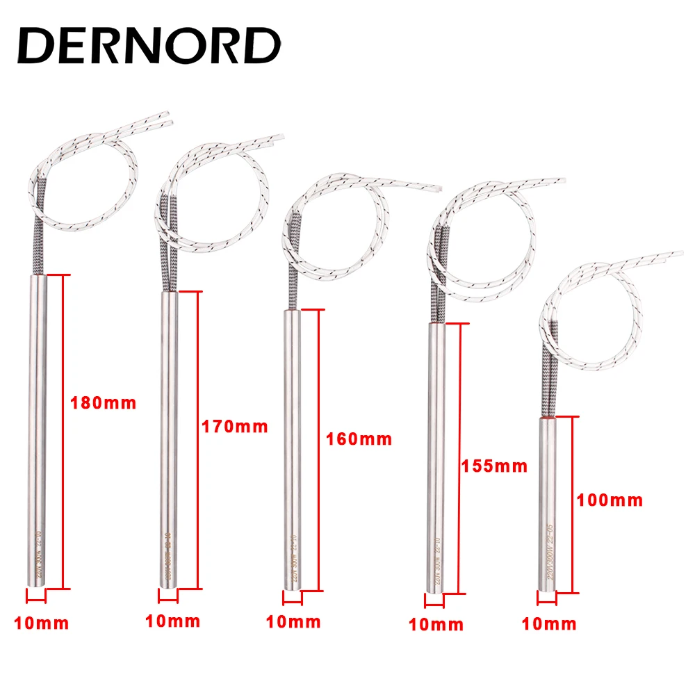 DERNORD 220v 300w Spark Plug Ignition Pellet 10*100mm/155mm/160mm/170mm/180m Stove Cartridge Igniter Heating Element