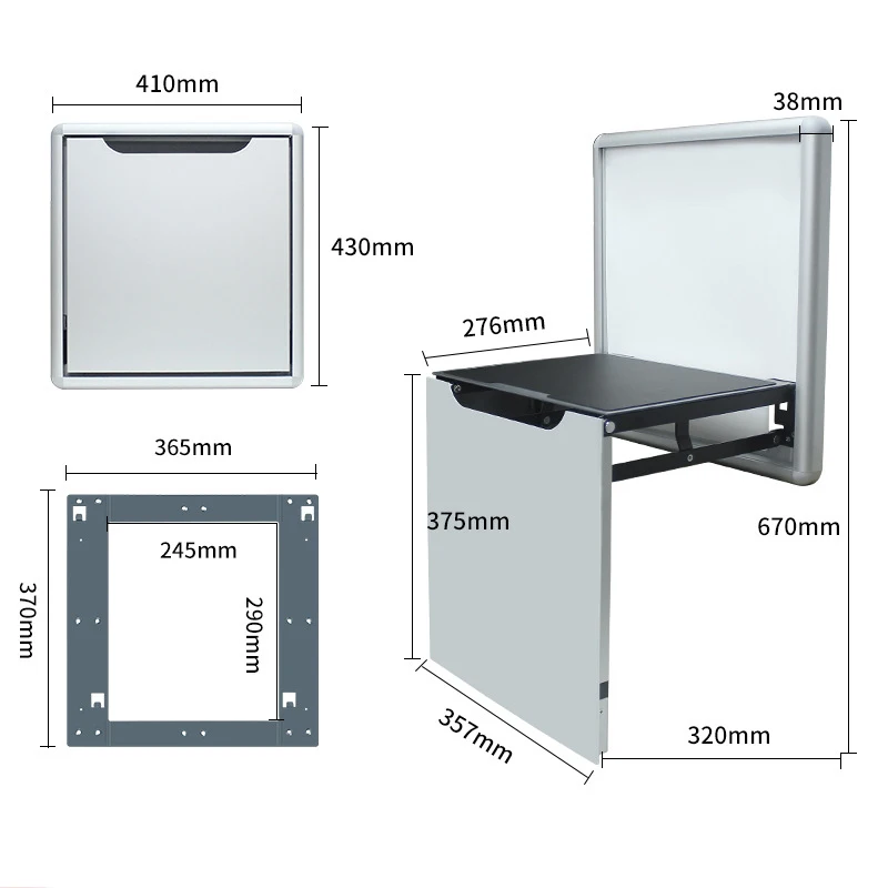 Ultrathin Wall Mounted Shower Folding Seat Chair Casual Household Porch Shoe Back Chair Step Stool Aluminium Home Furniture 6