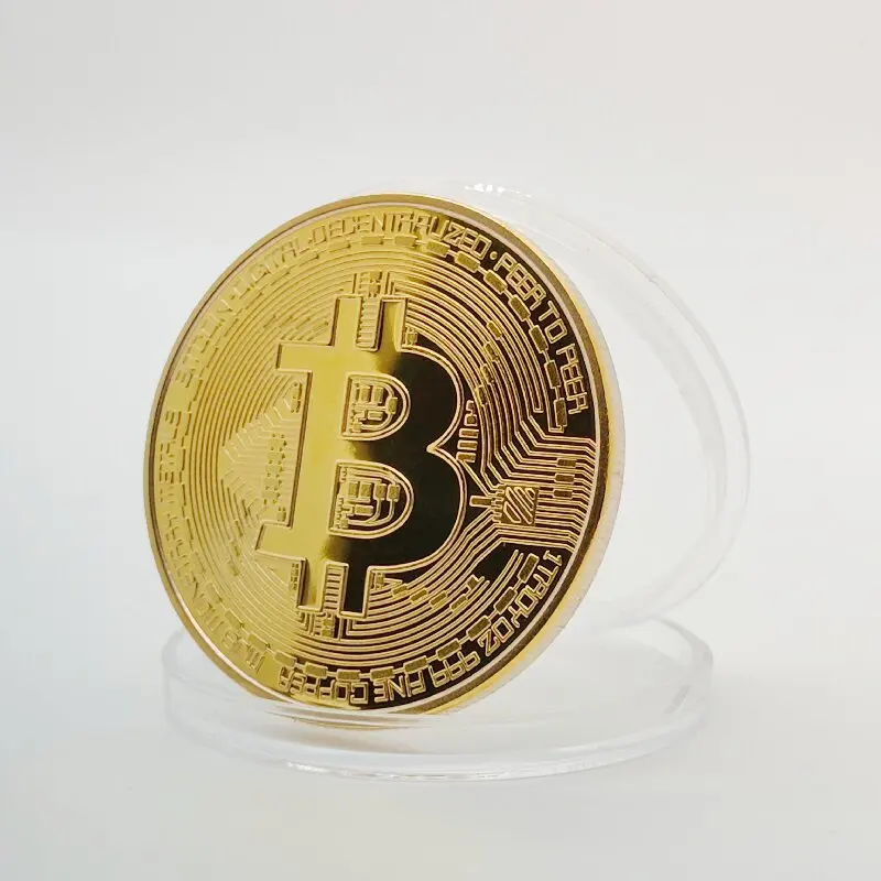 Collectible Art Gift Bitcoin Coin Gold Plated Commemorative Metal Antique Imitation Coins Bit BTC Metal Antique Collection Gift 2